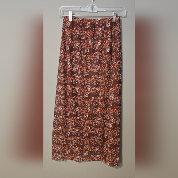 Avanova Women Ditsy Floral Bohemian Mesh Midi Skirt #729 - Picture 4 of 9